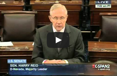 Reid at Majority Leader's podium