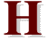 Red letter H with black outline