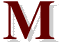 Red letter M with decorative border