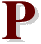 Stylized P with maroon color